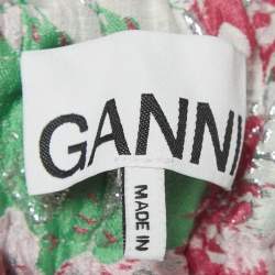 Pre Owned Ganni Multicolor Lurex Jacquard Midi Dress M