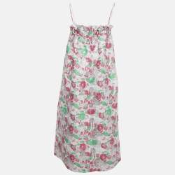 Pre Owned Ganni Multicolor Lurex Jacquard Midi Dress M