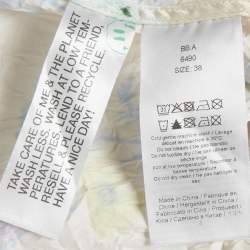 مملوكة مسبقًا Ganni Cream Floral Print Satin Crinkled Wrap Dress M