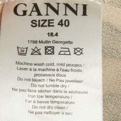 Pre Owned Ganni Brown/Black Animal Print Crepe Midi Dress L