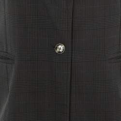 Pre Owned Ganni Grey Patterned Crepe Vest & Pants Suit XXS/XS/L