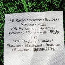 Pre Owned غانى سترة خضراء محبوكة بأزرار أمامية صغيرة جداً