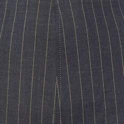 Pre Owned Ganni Grey Striped Crepe Trousers L