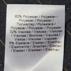 Pre Owned Ganni Grey Striped Crepe Trousers L