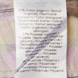 Pre Owned Ganni Lilac Checked Cotton Peplum Top & Shorts Set M/L