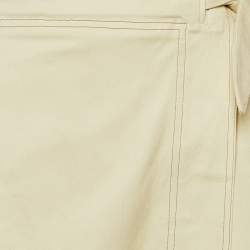 Pre Owned Ganni Beige Cotton Tie Up Detail Maxi Skirt L