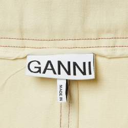 Pre Owned Ganni Beige Cotton Tie Up Detail Maxi Skirt L