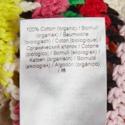 Pre Owned Ganni Multicolor Striped Crochet Frilled Crop Top XS