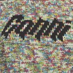 Pre Owned غانى توب فيست محبوك بحبل بتصميم شعار متعدد الألوان صغير جدًا