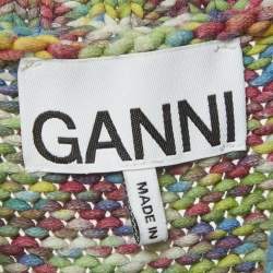 Pre Owned غانى توب فيست محبوك بحبل بتصميم شعار متعدد الألوان صغير جدًا