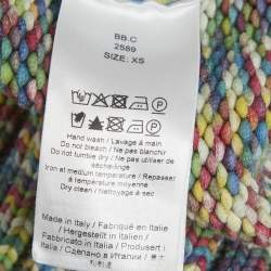 Pre Owned غانى توب فيست محبوك بحبل بتصميم شعار متعدد الألوان صغير جدًا