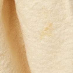 Pre Owned Ganni Cream Fleece Wool Double Breasted Coat L