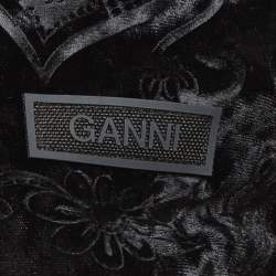 مملوكة مسبقًا قميص جاني أسود فيلور مطوي عند العنق مقاس صغير جداً (إكس سمول)