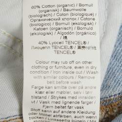 Pre Owned تنورة قصيرة جينز زرقاء بحزام من غاني مقاس كبير/محيط الخصر 32 بوصة