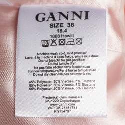 Ganni Pink Plaid Hewitt Double Breasted Cady Blazer XS