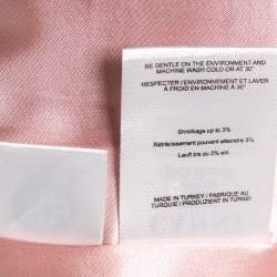 Ganni Pink & Silver Checkered Print Crepe Hewitt Blazer XS