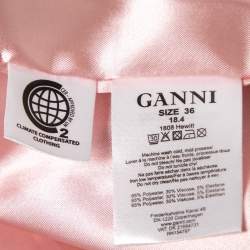 Ganni Pink & Silver Checkered Print Crepe Hewitt Blazer XS
