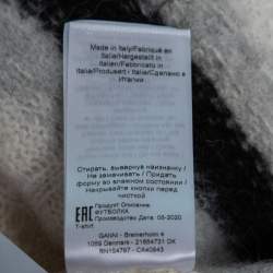 Pre Owned Ganni Off-White Alpaca Cable-Knit Polo Sweater Top L