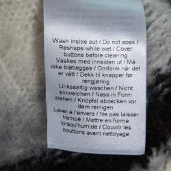 Pre Owned Ganni Off-White Alpaca Cable-Knit Polo Sweater Top L