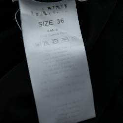 Pre Owned Ganni Black Striped Jersey Dubois Polo Top S