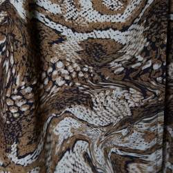 Ganni Brown Abstract Print Poplin Wrap Dress S