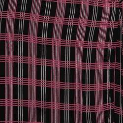 Pre Owned Ganni Black & Pink Printed Light Crepe Wrap Dress S