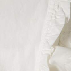 Pre Owned Ganni White Cotton Oversized Ruffled Collar Shirt L