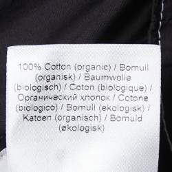 Pre Owned Ganni Black Cotton Ruffled Collar Sleeveless Top L