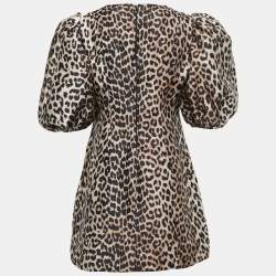 Ganni robe leopard hot sale