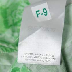 Pre Owned Ganni Green Floral Printed Cotton Blouse S