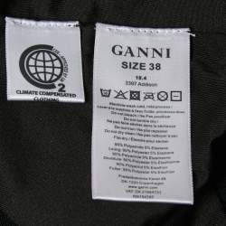 Ganni Black Stretch Knit Addison Wrap Midi Skirt M