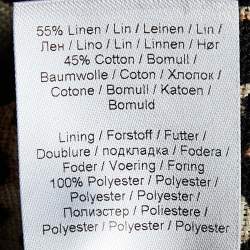 Pre Owned Ganni Brown Leopard Printed Linen & Cotton Coat M