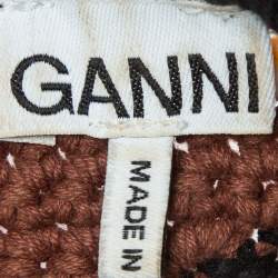 Ganni Multicolor Crochet Knit Crop Top S