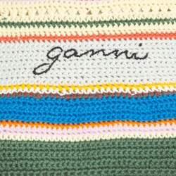 Ganni Multicolor Crochet Knit Crop Top S