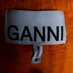 Pre Owned Ganni Orange Wool Blend Crystals Button Detail Sweater Vest M