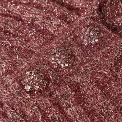 Pre Owned Ganni Pink Lurex Rib Knit Sleeveless Top S