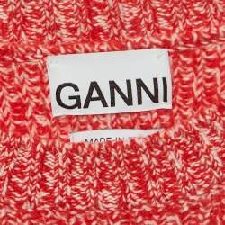 Pre Owned Ganni Red/Pink Knit Sleeveless Top XS
