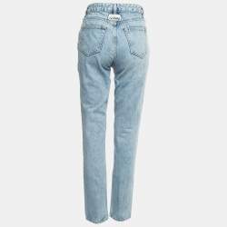 Pre Owned Ganni Light Blue Washed Denim High Waist Jeans S Waist 26