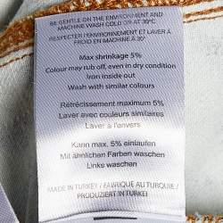 Pre Owned Ganni Green Tiger Print Denim Buttoned Shirt Jacket L