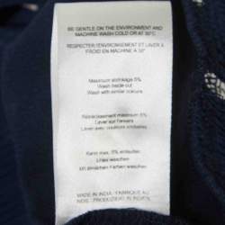 Pre Owned Ganni Navy Blue Polka Dot Pleated Crepe Tiered Midi Dress M