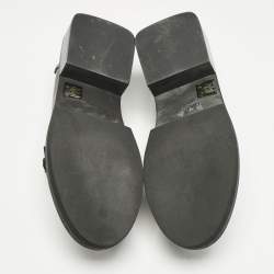 Ganni Black Leather Crystal Embellished Slip On Loafers Size 36