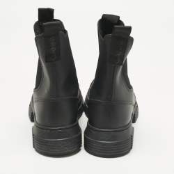 Pre Owned Ganni Black Rubber City Ankle Boots Size 36