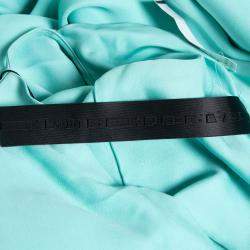 Gareth Pugh Aqua Green Silk Sleeveless Column Gown S