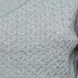 Gauge81 Grey Cashmere Cable Knit One Shoulder Crop Sweater M