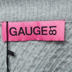 Gauge81 Grey Cashmere Cable Knit One Shoulder Crop Sweater M