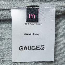 Gauge81 Grey Cashmere Cable Knit One Shoulder Crop Sweater M
