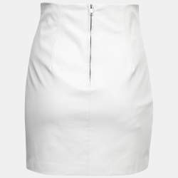 Pre Owned Gauge 81 White Faux Leather Mini Skirt S