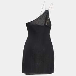 Gauge81 Black Knit Chain Embellished One-Shoulder Mini Dress XS