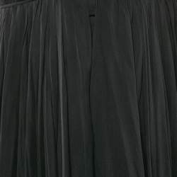 Gauri & Nanika Black Chiffon Draped Maxi Dress M