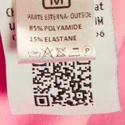 Pre Owned GCDS Pink Velvet Cut-Out Buckle Detail Swimsuit M